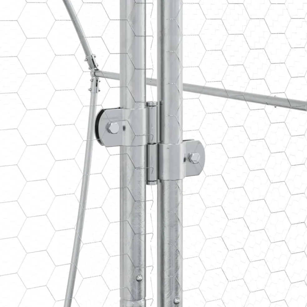 vidaXL Konijnenhok 105x100x120 cm gegalvaniseerd staal zilverkleurig