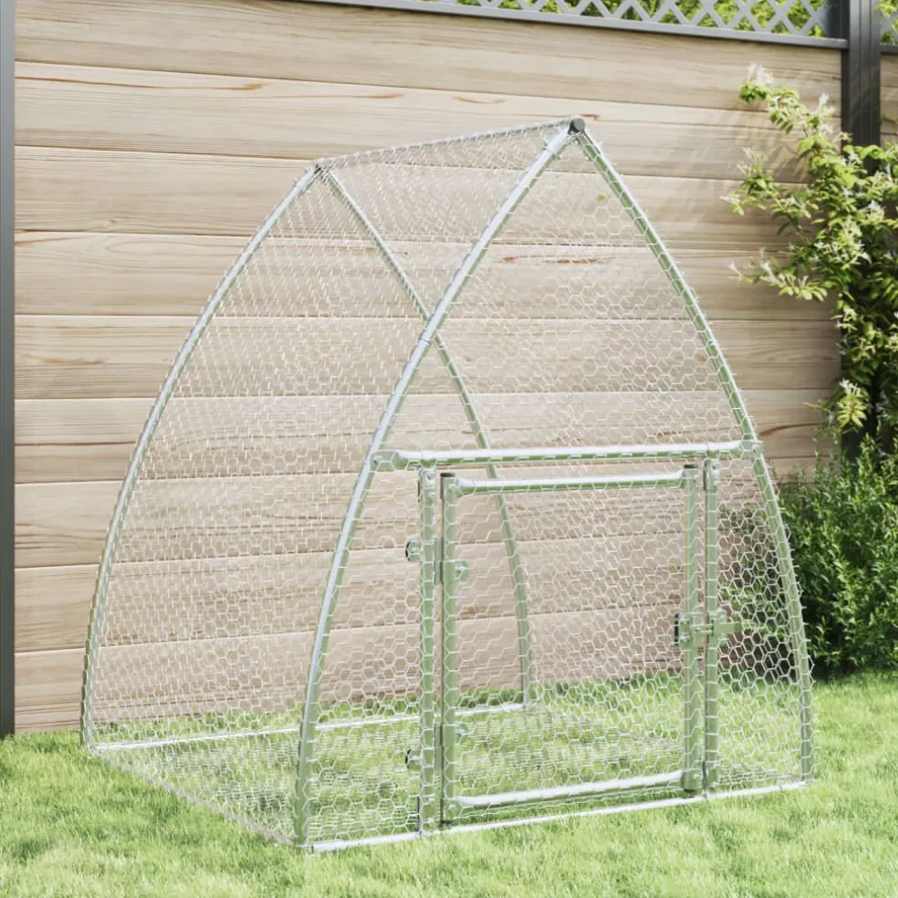 vidaXL Konijnenhok 105x100x120 cm gegalvaniseerd staal zilverkleurig