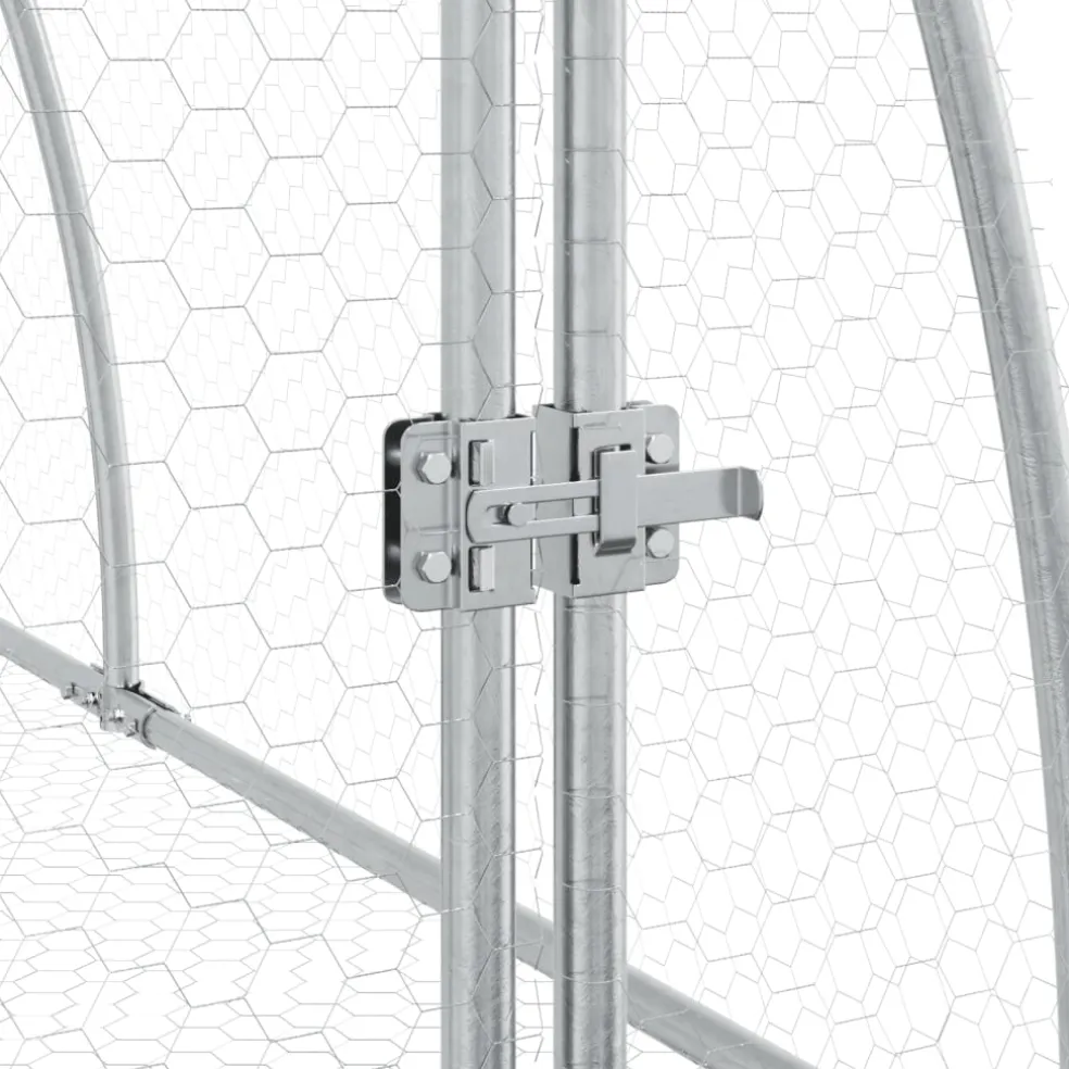 vidaXL Konijnenhok 105x100x120 cm gegalvaniseerd staal zilverkleurig