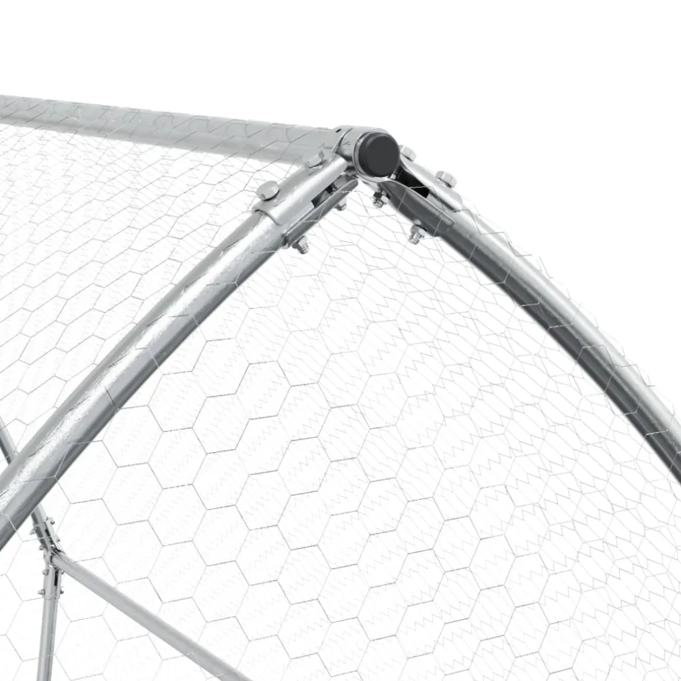vidaXL Konijnenhok 105x100x120 cm gegalvaniseerd staal zilverkleurig