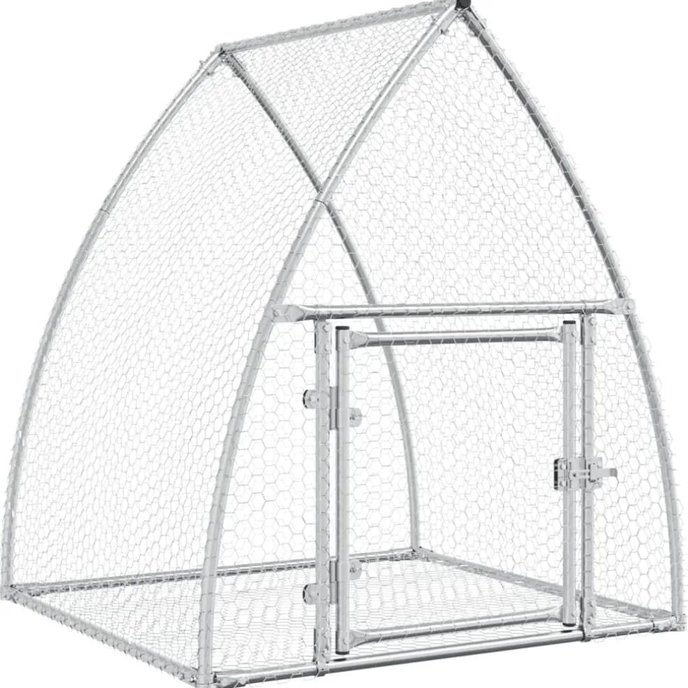 vidaXL Konijnenhok 105x100x120 cm gegalvaniseerd staal zilverkleurig