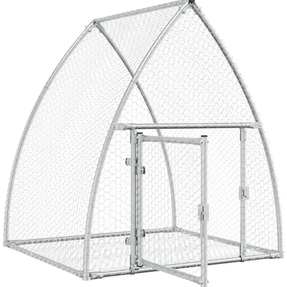 vidaXL Konijnenhok 105x100x120 cm gegalvaniseerd staal zilverkleurig