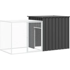 vidaXL Konijnenhok 200x91x100 cm gegalvaniseerd staal antracietkleurig