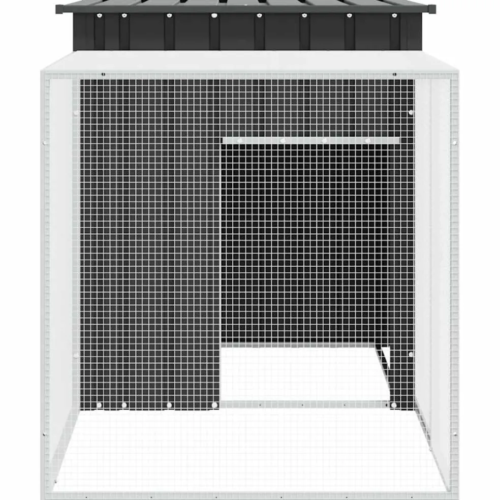 vidaXL Konijnenhok 200x91x100 cm gegalvaniseerd staal antracietkleurig