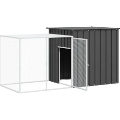 vidaXL Konijnenhok 200x91x100 cm gegalvaniseerd staal antracietkleurig