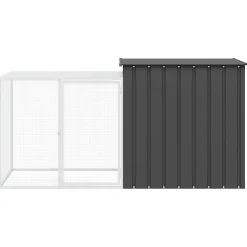 vidaXL Konijnenhok 200x91x100 cm gegalvaniseerd staal antracietkleurig