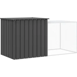 vidaXL Konijnenhok 200x91x100 cm gegalvaniseerd staal antracietkleurig