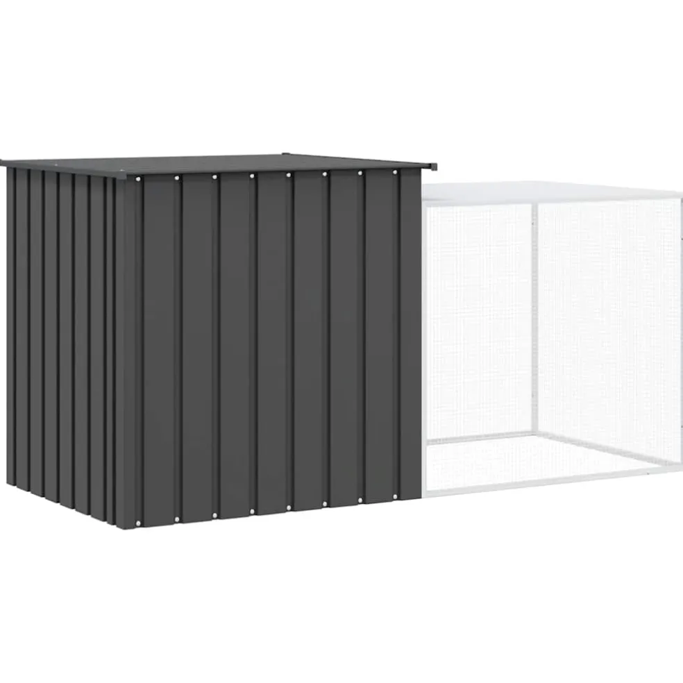 vidaXL Konijnenhok 200x91x100 cm gegalvaniseerd staal antracietkleurig
