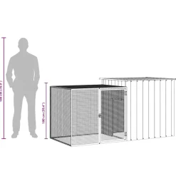 vidaXL Konijnenhok 200x91x100 cm gegalvaniseerd staal antracietkleurig