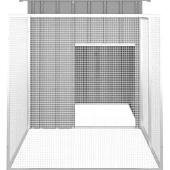 vidaXL Konijnenhok 200x91x100 cm gegalvaniseerd staal grijs