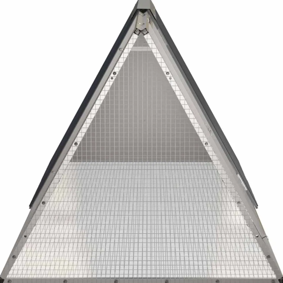 vidaXL Konijnenhok 201,5x80,5x71 cm gegalvaniseerd staal antraciet