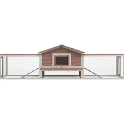 vidaXL Konijnenhok 310x70x87 cm massief grenen- en vurenhout mokka