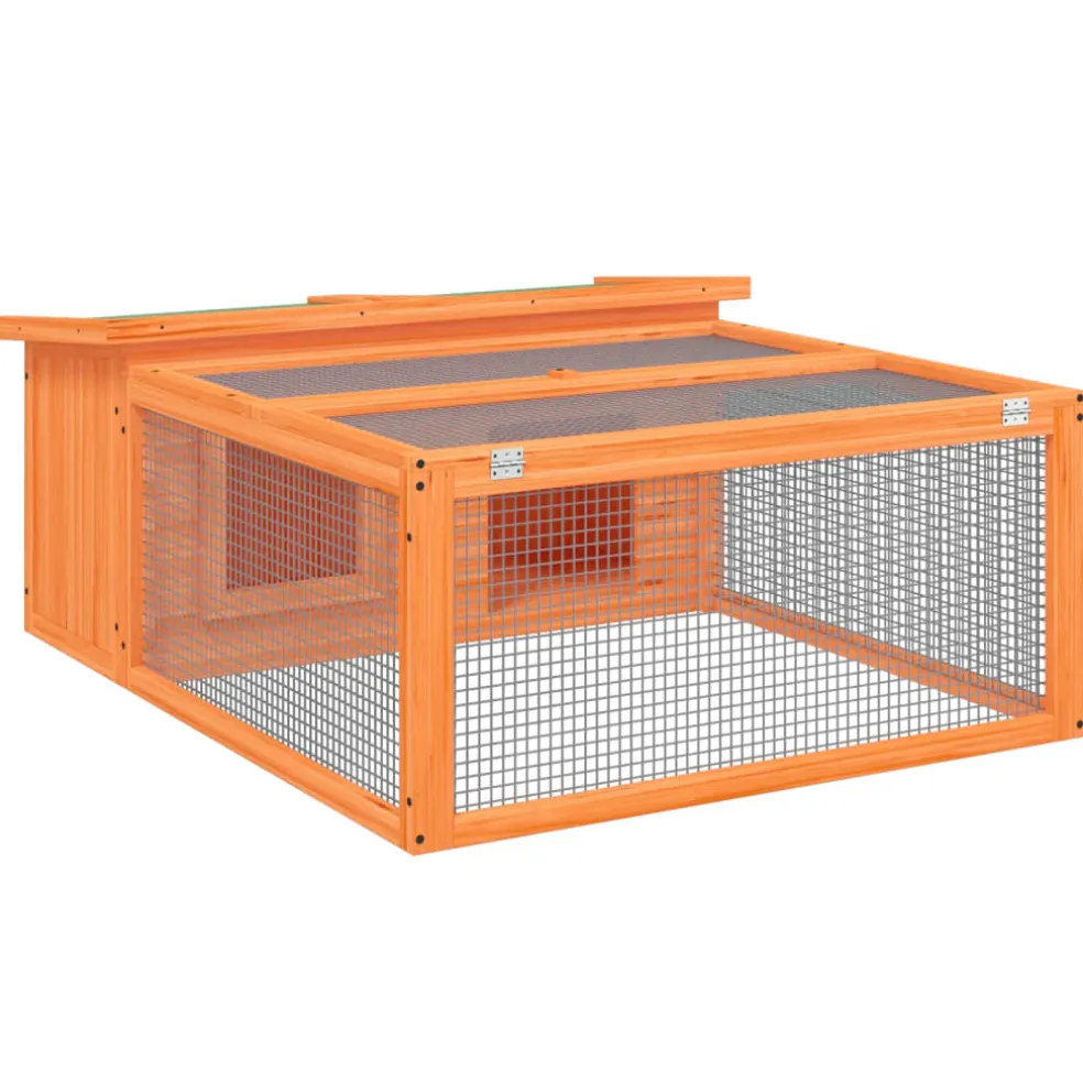 vidaXL Konijnenhok 117,5x97x47,5 cm massief grenenhout bruin