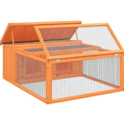 vidaXL Konijnenhok 117,5x97x47,5 cm massief grenenhout bruin