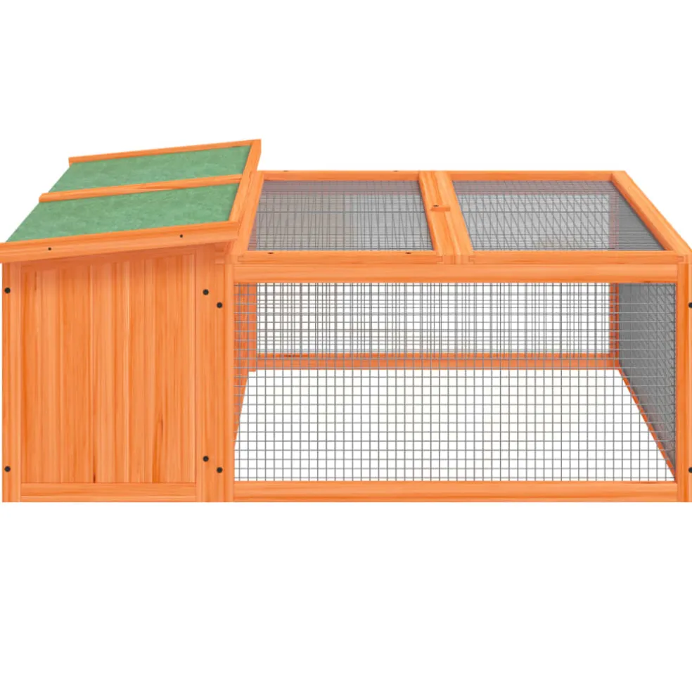 vidaXL Konijnenhok 117,5x97x47,5 cm massief grenenhout bruin