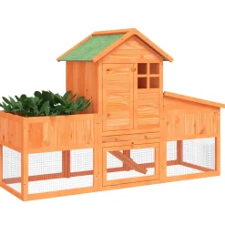 vidaXL Konijnenhok 170x63x113 cm massief grenenhout bruin