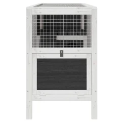 vidaXL Konijnenhok 103x44x69,5 cm massief grenenhout grijs