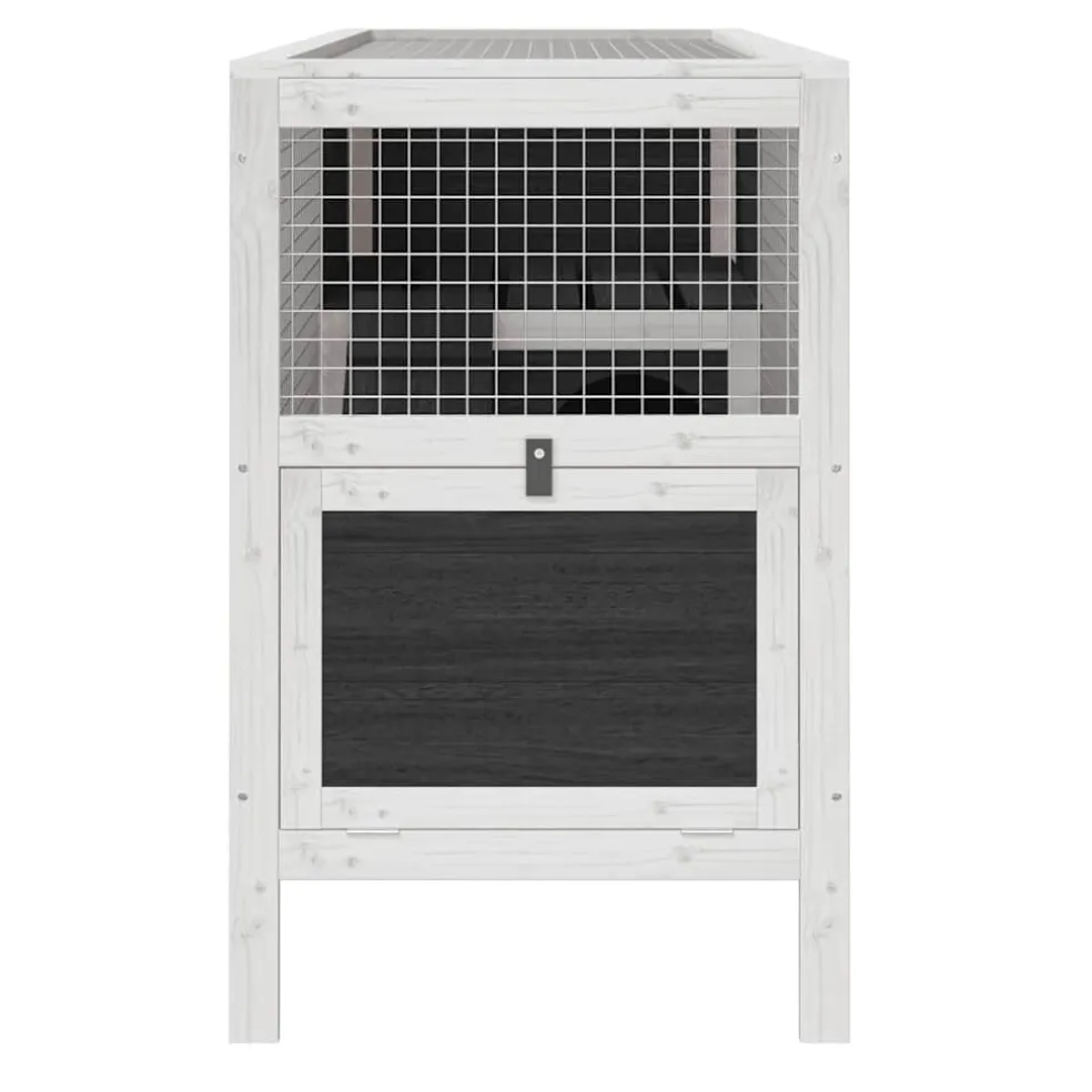 vidaXL Konijnenhok 103x44x69,5 cm massief grenenhout grijs