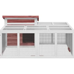 vidaXL Konijnenhok 144x123x67,5 cm massief grenenhout mokkakleurig