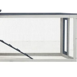 vidaXL Konijnenhok 310x70x87 cm massief grenen- en vurenhout grijs