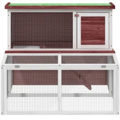 vidaXL Konijnenhok 102x90x84,5 cm massief grenenhout mokkakleurig