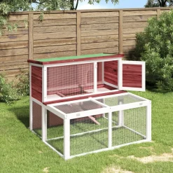 vidaXL Konijnenhok 102x90x84,5 cm massief grenenhout mokkakleurig
