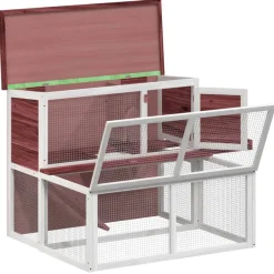 vidaXL Konijnenhok 102x90x84,5 cm massief grenenhout mokkakleurig