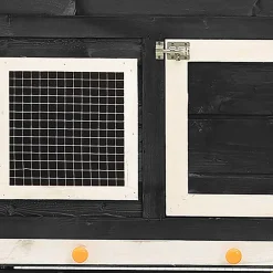 vidaXL Konijnenhok 140x63x120 cm massief vurenhout grijs en wit