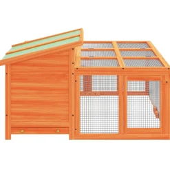 vidaXL Konijnenhok 144x123x67,5 cm massief grenenhout bruin