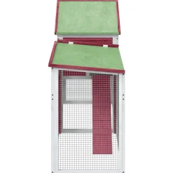 vidaXL Konijnenhok 185,5x60,5x109,5 cm massief grenenhout rood