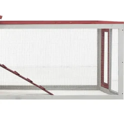 vidaXL Konijnenhok 310x70x87 cm massief grenen- en vurenhout rood