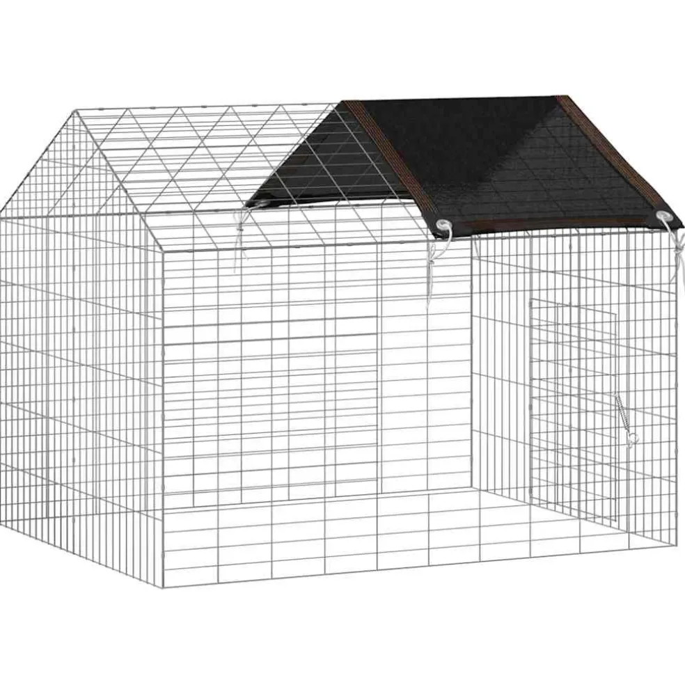 vidaXL Konijnenkooi Zilver 100 x 78 x 78 cm Gegalvaniseerd staal
