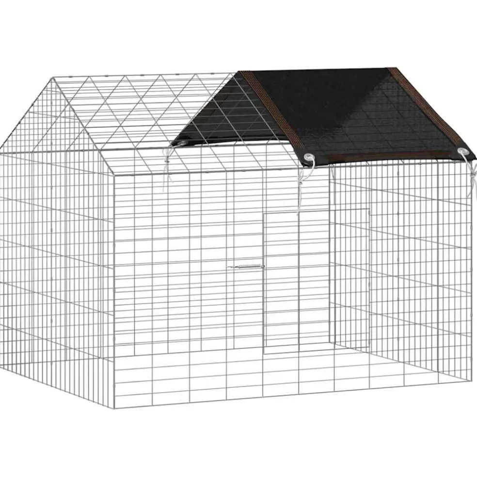 vidaXL Konijnenkooi Zilver 100 x 78 x 78 cm Gegalvaniseerd staal