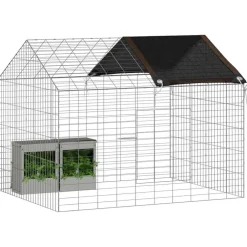 vidaXL Konijnenkooi Zilver 100 x 78 x 78 cm Gegalvaniseerd staal