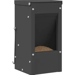 vidaXL Konijnenvoer Zwart 12,5 x 12,5 x 25 cm 1,5 kg Koudgewalst Staal