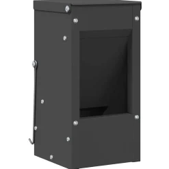 vidaXL Konijnenvoer Zwart 12,5 x 12,5 x 25 cm 1,5 kg Koudgewalst Staal