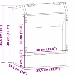 vidaXL Konijnenvoer Zwart 33,5 x 25,5 x 45,5 cm 3 kg Koudgewalst Staal