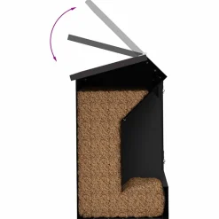 vidaXL Konijnenvoer Zwart 33,5 x 25,5 x 45,5 cm 3 kg Koudgewalst Staal