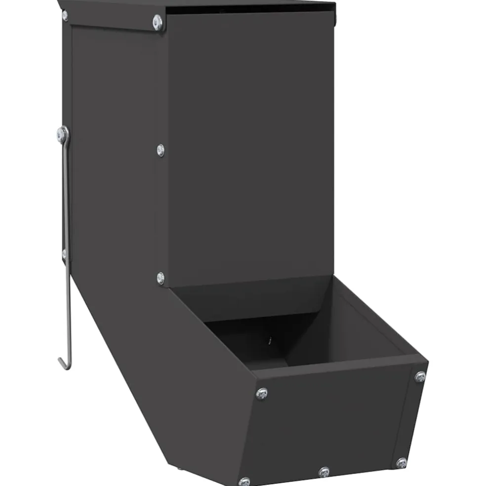 vidaXL Konijnenvoer Zwart 12,5 x 26 x 28,5 cm 1 kg Koudgewalst Staal