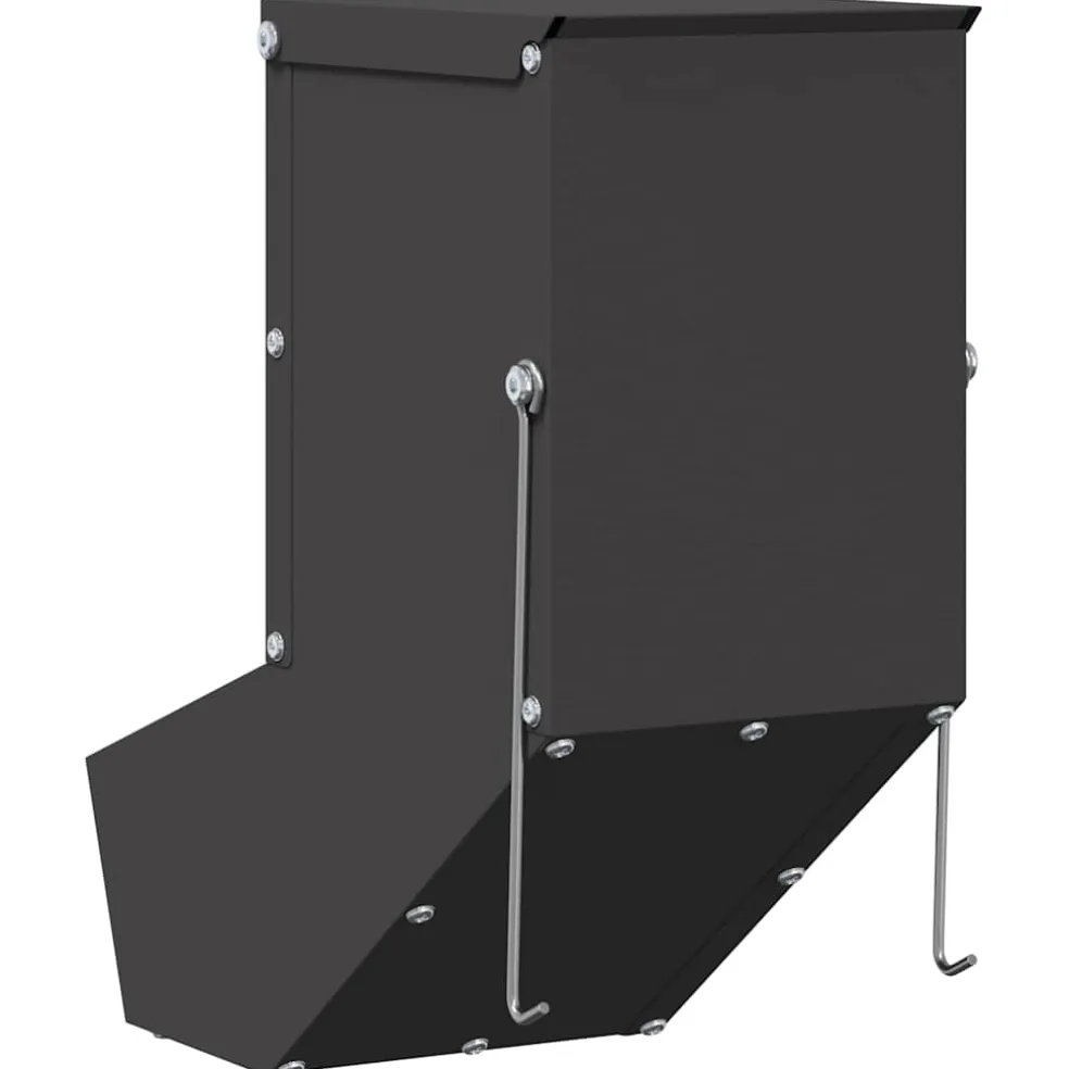 vidaXL Konijnenvoer Zwart 12,5 x 26 x 28,5 cm 1 kg Koudgewalst Staal