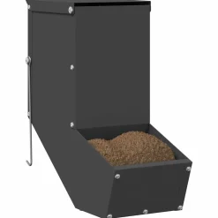 vidaXL Konijnenvoer Zwart 12,5 x 26 x 28,5 cm 1 kg Koudgewalst Staal