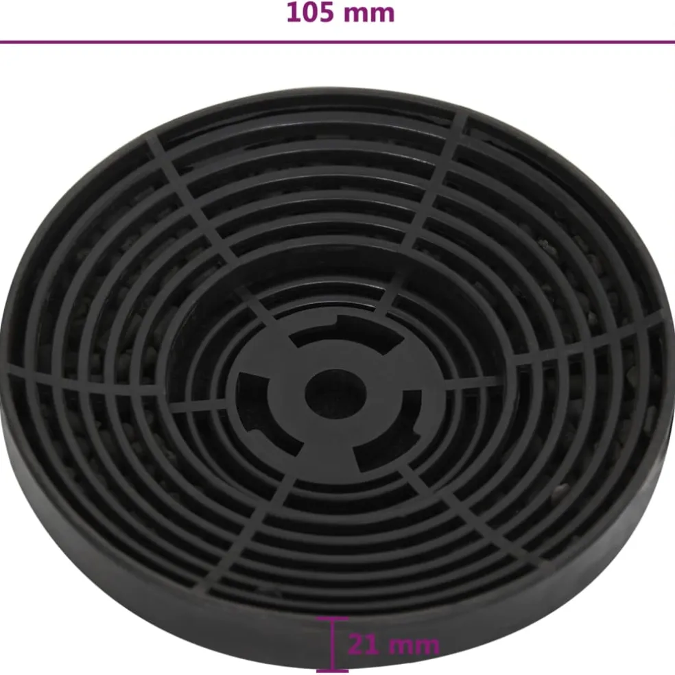 vidaXL Koolstoffilters voor afzuigkap 2 st 105x21 mm