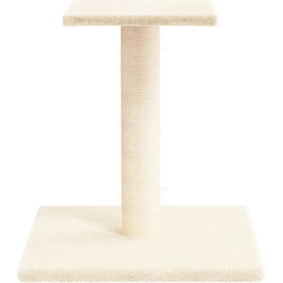 vidaXL Krabpaal met platform 38 cm crèmekleurig