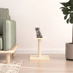 vidaXL Krabpaal met platform 38 cm crèmekleurig