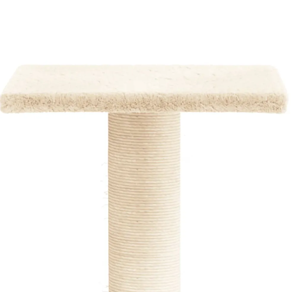 vidaXL Krabpaal met platform 38 cm crèmekleurig