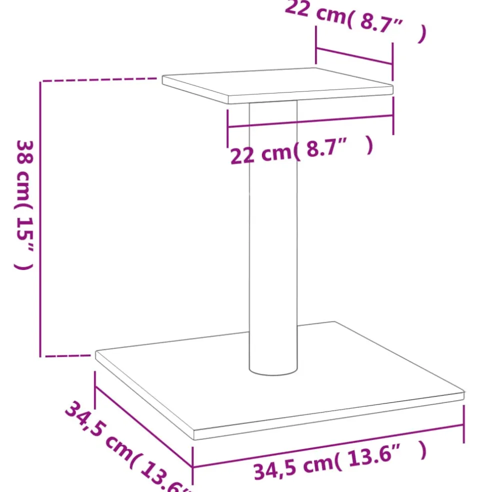 vidaXL Krabpaal met platform 38 cm crèmekleurig