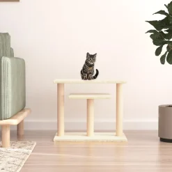 vidaXL Krabpaal met platforms 62,5 cm crèmekleurig