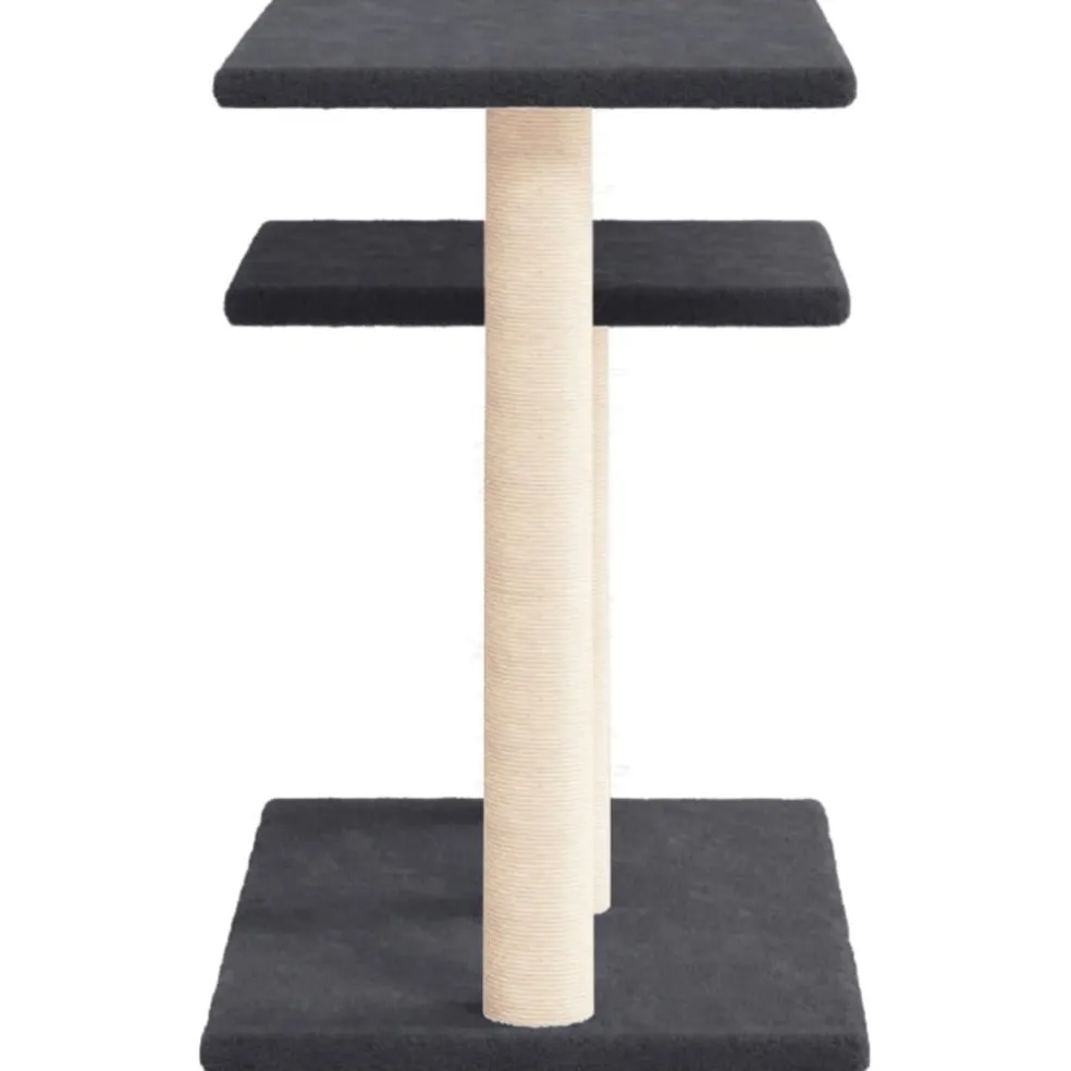 vidaXL Krabpaal met platforms 62,5 cm donkergrijs