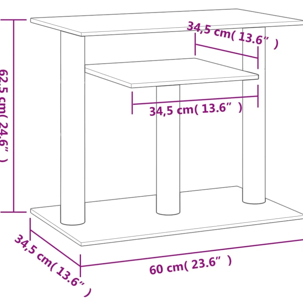 vidaXL Krabpaal met platforms 62,5 cm donkergrijs