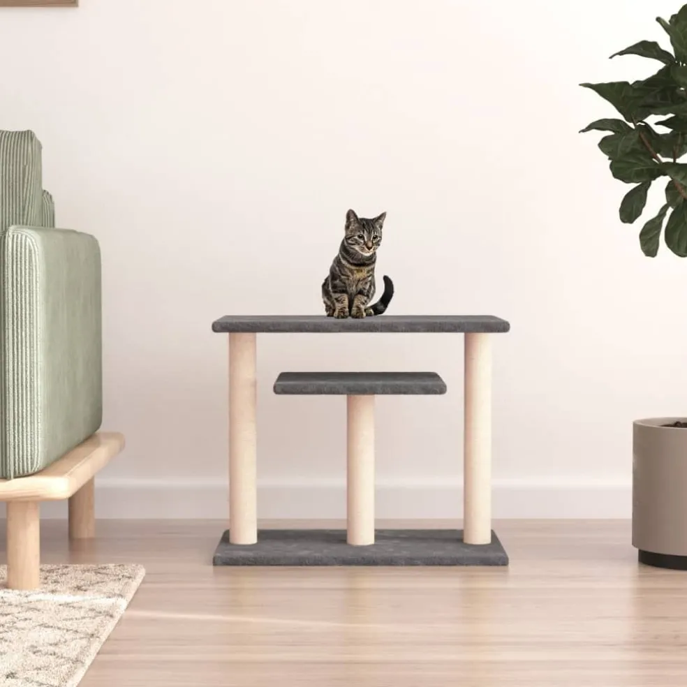 vidaXL Krabpaal met platforms 62,5 cm donkergrijs